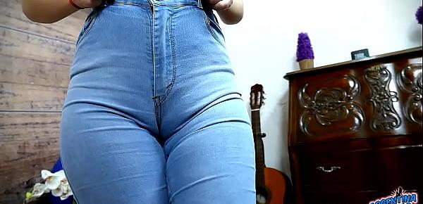  INCREDIBLE Natural Boobs and a Huge Puffy Cameltoe In Tigth Jeans Slut